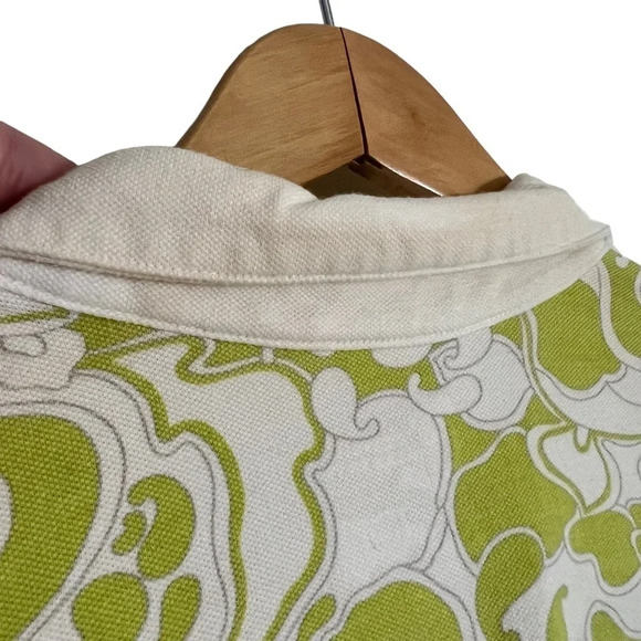 Classic Elements Floral Polo Size XL Green and White Short Sleeves Cotton Golf - Picture 4 of 5